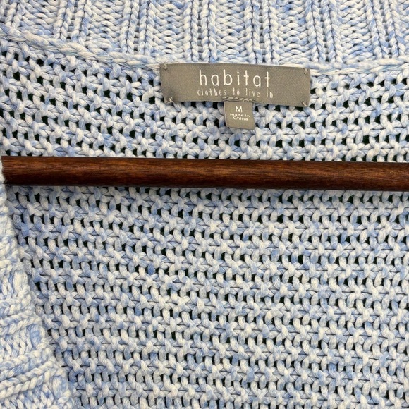 Habitat Blue Cardigan Sweater V-Neck Ribbed - Picture 3 of 4